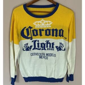 Corona Light Beer Pullover Sweater L Blue White